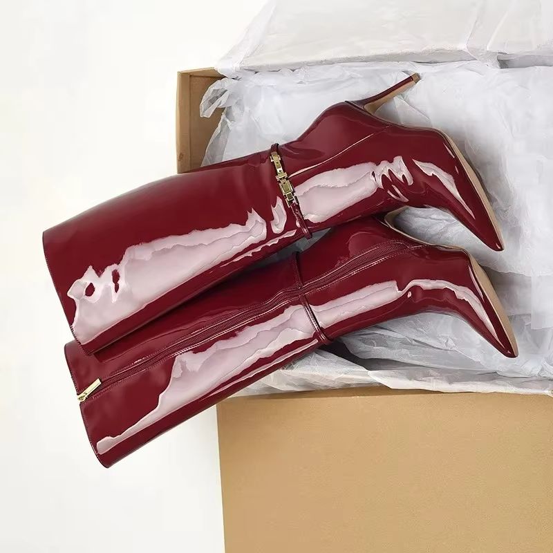 Leather Classic Strap - Spitze Stiletto High Heels mit Gürtelschnalle