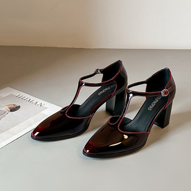 Mary Jane Schuhe Schwarze Hoch – Leather Classic Strap Bewertung und Preis
