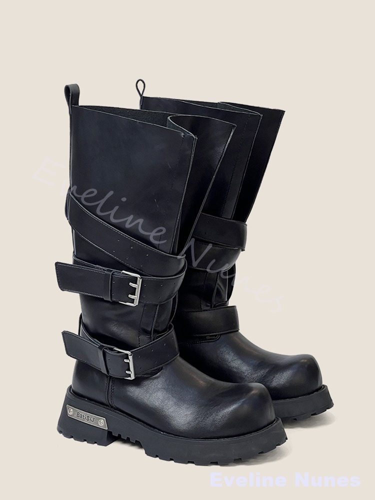 Weit geschnittene Stiefel mit  – Leather Classic Strap Bewertung und Preis