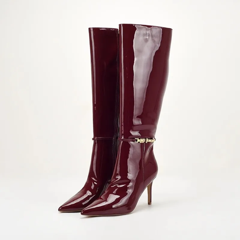Spitze Stiletto High Heels mit – Leather Classic Strap Bewertung und Preis