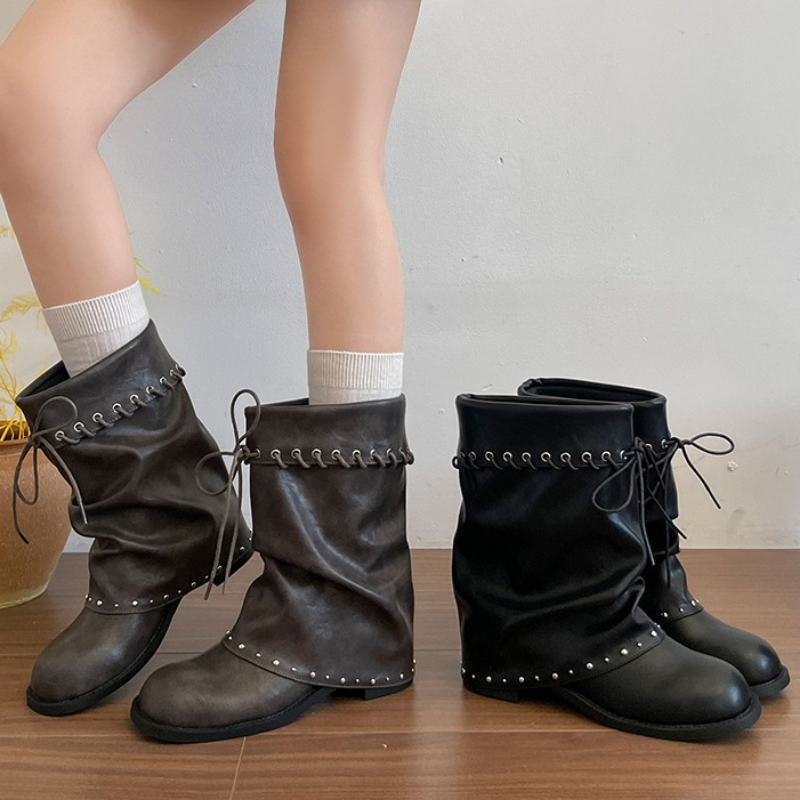 Damen-Schlupf-Stiefel bis zur  – Leather Classic Strap Bewertung und Preis
