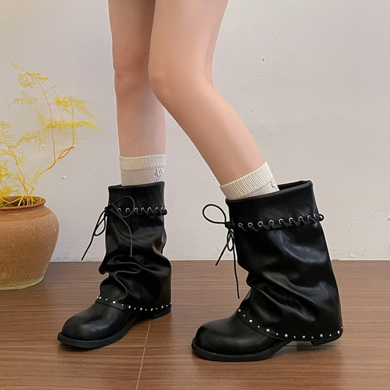 Damen-Schlupf-Stiefel bis zur  – Leather Classic Strap Bewertung und Preis